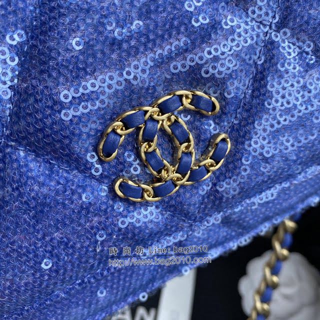 Chanel女包 香奈兒高版本20專櫃最新款小羊皮配珠片Woc包 Chanel高版本19系列小挎包  djc4060